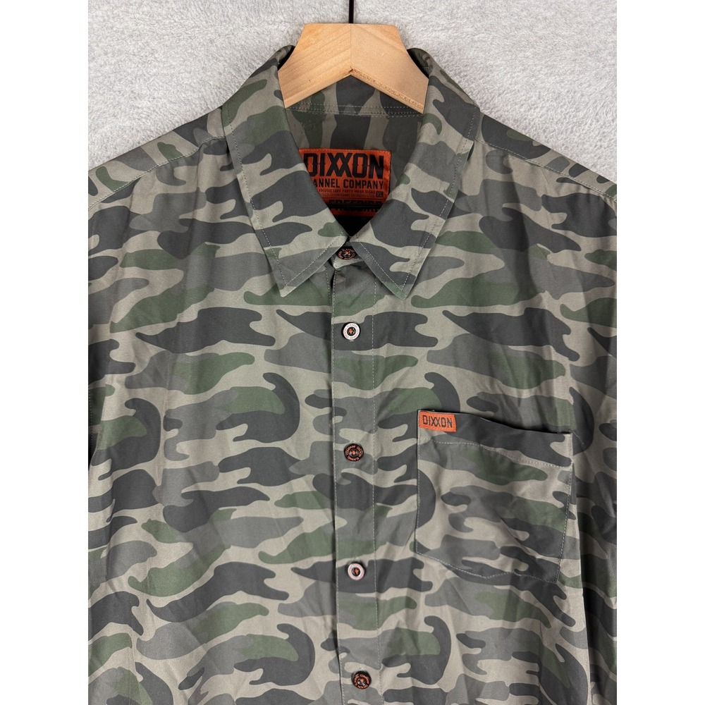 Dixxon Men’s Camo Button-Up Shirt - Green Camouflage